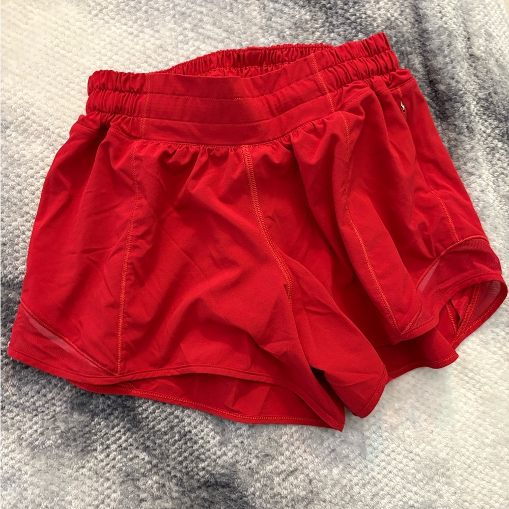 lululemon athletica Vibrant Red Athletic Shorts